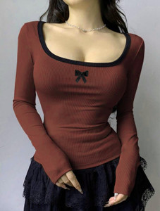 ZEROZABER Casual Printed Women Beige Top