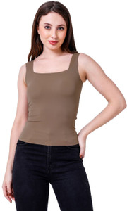 CareDone Casual Solid Women Brown Top