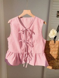 BuyNewTrend Casual Striped Women Red Top