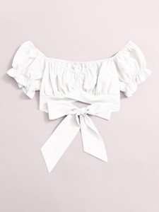 KAHARA Casual Solid Women White Top