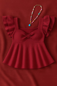 Nabi Enterprises Casual Solid Women Maroon Top