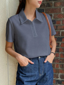 Leriya Fashion Casual Solid Women Grey Top