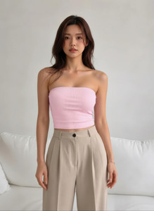 CotiQ Casual Solid Women Pink Top