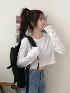 Pling Bling Casual Solid Women White Top