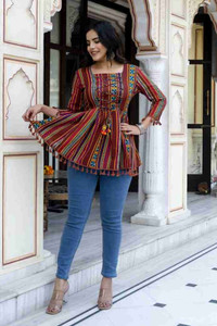annufashion Casual Printed Women Brown Top