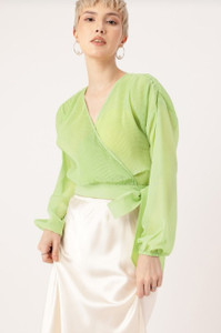 HR FASHION Casual Solid Women Light Green Top