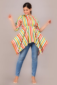 SkyAsia Women Striped High Low Kurta