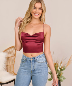 Bavla Casual Solid Women Maroon Top
