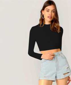 Dream Beauty Fashion Casual Solid Women Black Top
