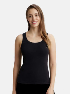 JOCKEY Casual Sleeveless Solid Women Black Top