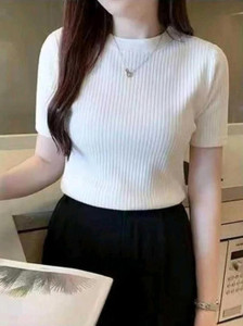 CROP ZONE Casual Solid Women White Top