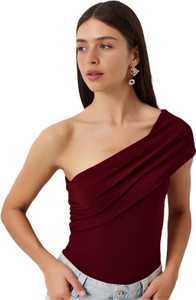 SIGHTBOMB Party Solid Women Maroon Top