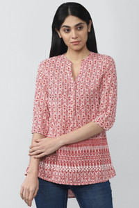 VAN HEUSEN Casual Printed Women Pink Top