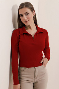 Dream Beauty Fashion Casual Solid Women Red Top