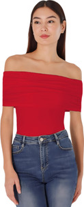 SIGHTBOMB Formal Solid Women Red Top