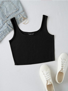 Befreetextile Casual Solid Women Black Top