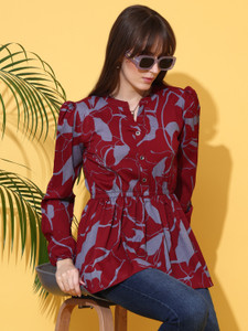 Sheetal Associates Casual Printed Women Maroon Top