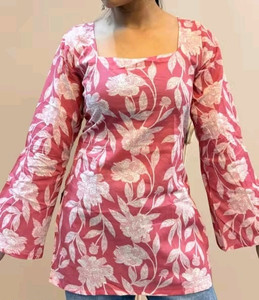 Krishna fashion Party Printed Women Pink Top