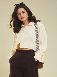 J TURRITOPSIS Casual Solid Women White Top