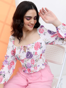 Tokyo Talkies Casual Printed Women Multicolor Top
