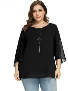 Ccf Casual Solid Women Black Top