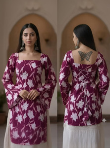 BIBHATSU Casual Printed Women Pink Top