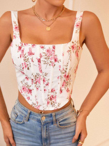 Leoty Casual Printed Women Pink Top