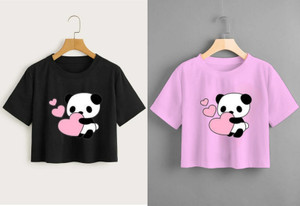 Lukonn Casual Printed Women Black, Purple Top