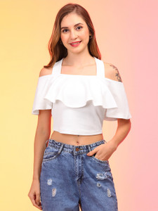 Globus Party Solid Women White Top