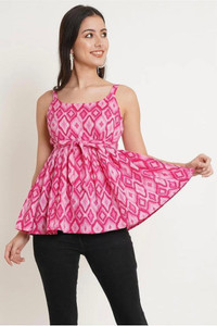 RNfab Casual Ethnic Motifs Women Pink Top