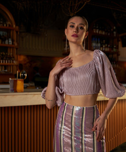 ATHENA Casual Solid Women Pink Top