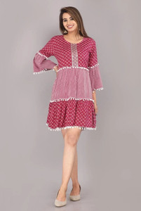 GADODIYA Casual Printed Women Pink Top