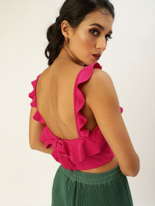 VENI VIDI VICI Casual Solid Women Pink Top