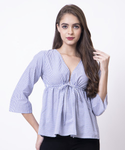 Tsc Casual Printed Women Blue Top