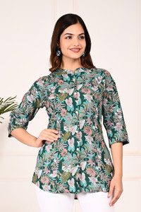 FebQ Casual Printed Women Multicolor Top
