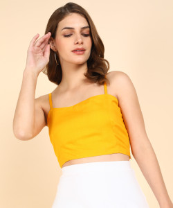 Me Craft Casual Solid Women Yellow Top