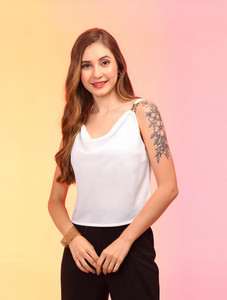 Globus Party Solid Women White Top