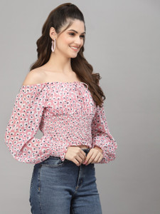 AAYU Casual Printed Women Pink Top