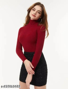 sasafaras Casual Solid Women Maroon Top