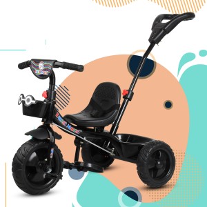 TOYSHOPPEE Parental Handle Tricycle with Front-Back Basket for Storage Kids New Trike for age 1-5 Years Baby Kids Tricycle