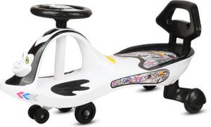 TOYSHOPPEE Black & White MAGIC CAR FOR KIDS TWISTE Car SENIOR WITH MUSIC AND BACK SUPPORT CC Froggy B/W Tricycle
