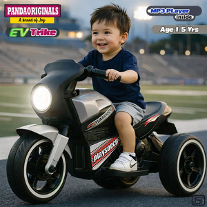 पांडाओरिगिनल्स Ducati Ev With Music And Lights, Forward and Backward Gear, Built in MP3 player ट्राईसाइकिल
