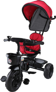 JoyRide Baby Tricycle Toddler Stroller Kids Pedal Tricycle w/ Pusher Removable Canopy 532R Tricycle