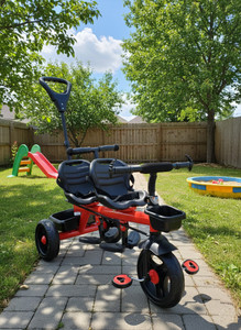 JoyRide Twins Seat Kids Tricycle Convertible Baby Tricycle Kid's Trike with Parental Push Handle | Seat Belt Kids trikes | Outdoor Toddler Bicycle for Boys & Girls Tricycle