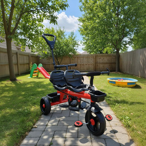 JoyRide Twins Seat Kids Tricycle Convertible Baby Tricycle Kid's Trike with Parental Push Handle | Seat Belt Kids trikes | Outdoor Toddler Bicycle for Boys & Girls Tricycle