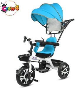 CREW4 Baby Tricycle for Kids | Cycle with Parental Control Handle (1–3 Years) best toddler tricycle with canopy Tricycle