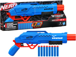 Nerf Alpha Strike Big Cat DB-2 Blaster, Fires 2 Darts in a Row, Incl. 8 Darts, for 8+ Guns & Darts
