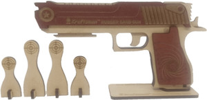 1 Pc Wooden Pistol Toy Rubber Band Gun Shooter Kids Cowboy Classic Antique Gift