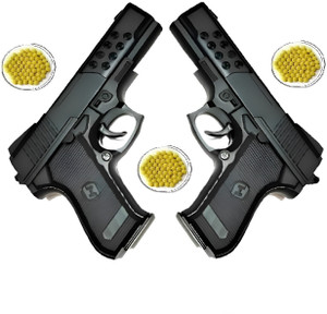 CannyCubs Quick Load PUBG Mouser Gun Toy with 110+ BB Bullets| Pack of 2| Army & Police| Guns & Darts (Black) - Image 1