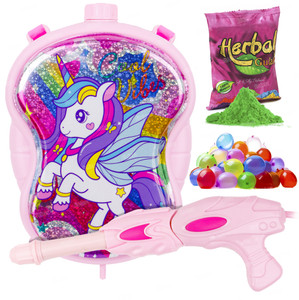 FIDDLERZ Holi Pichkari Water Gun High Pressure Holi Toy for Kids 1Pkt Gulal & 100Balloon' Water Gun